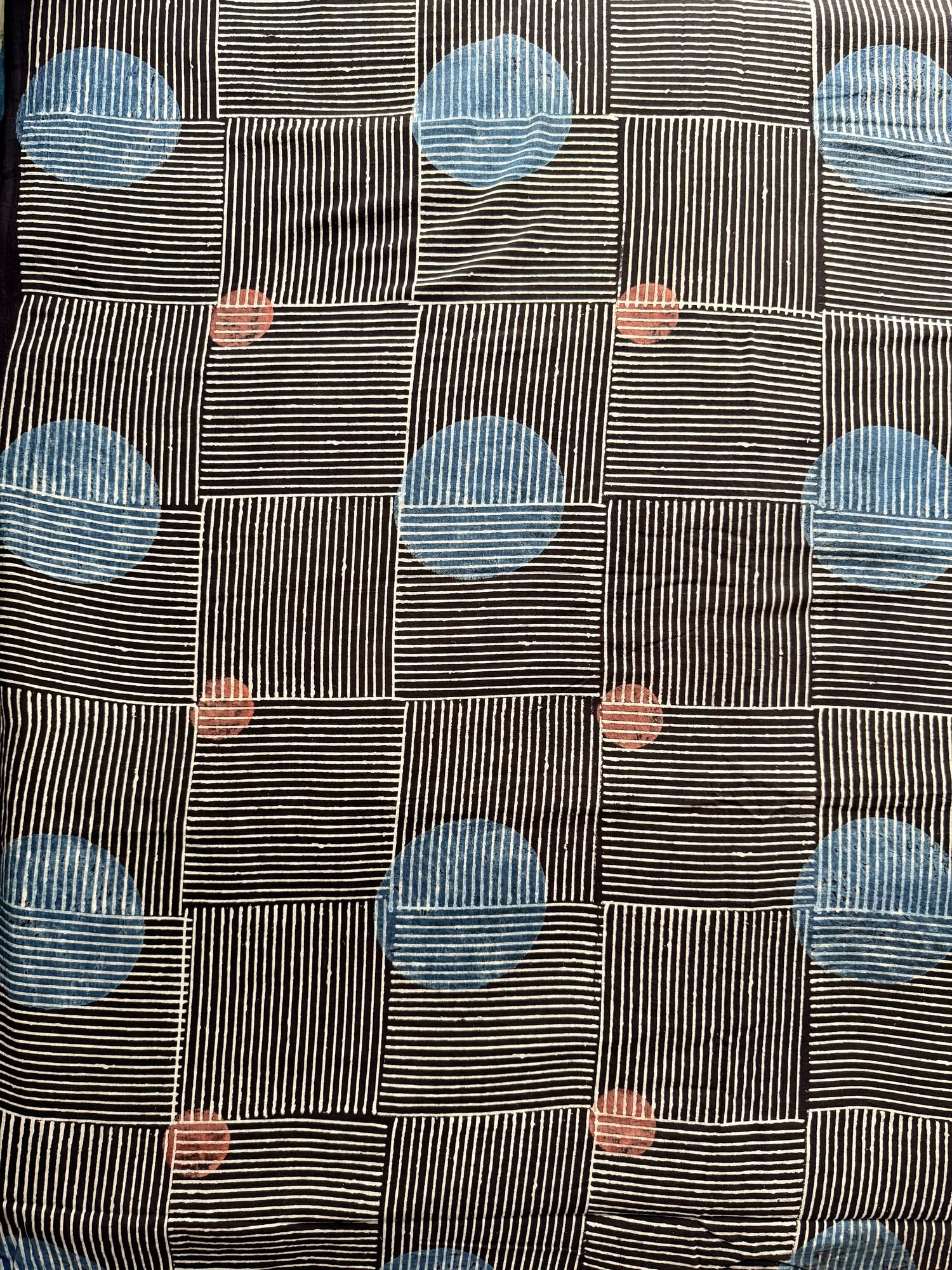 Ajrakh Hand Block Printed Cotton Fabric | Natural Dyes