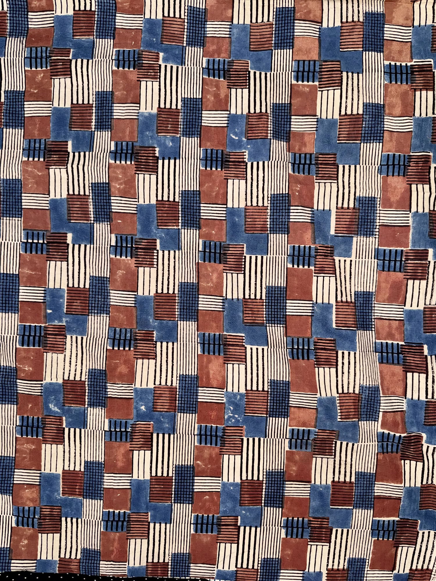 Ajrakh Hand Block Printed Cotton Fabric | Natural Dyes