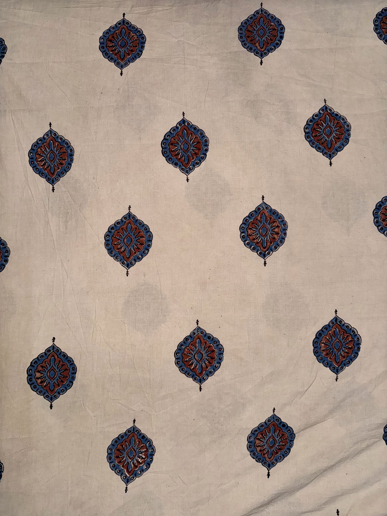 Ajrakh Hand Block Printed Cotton Fabric | Natural Dyes