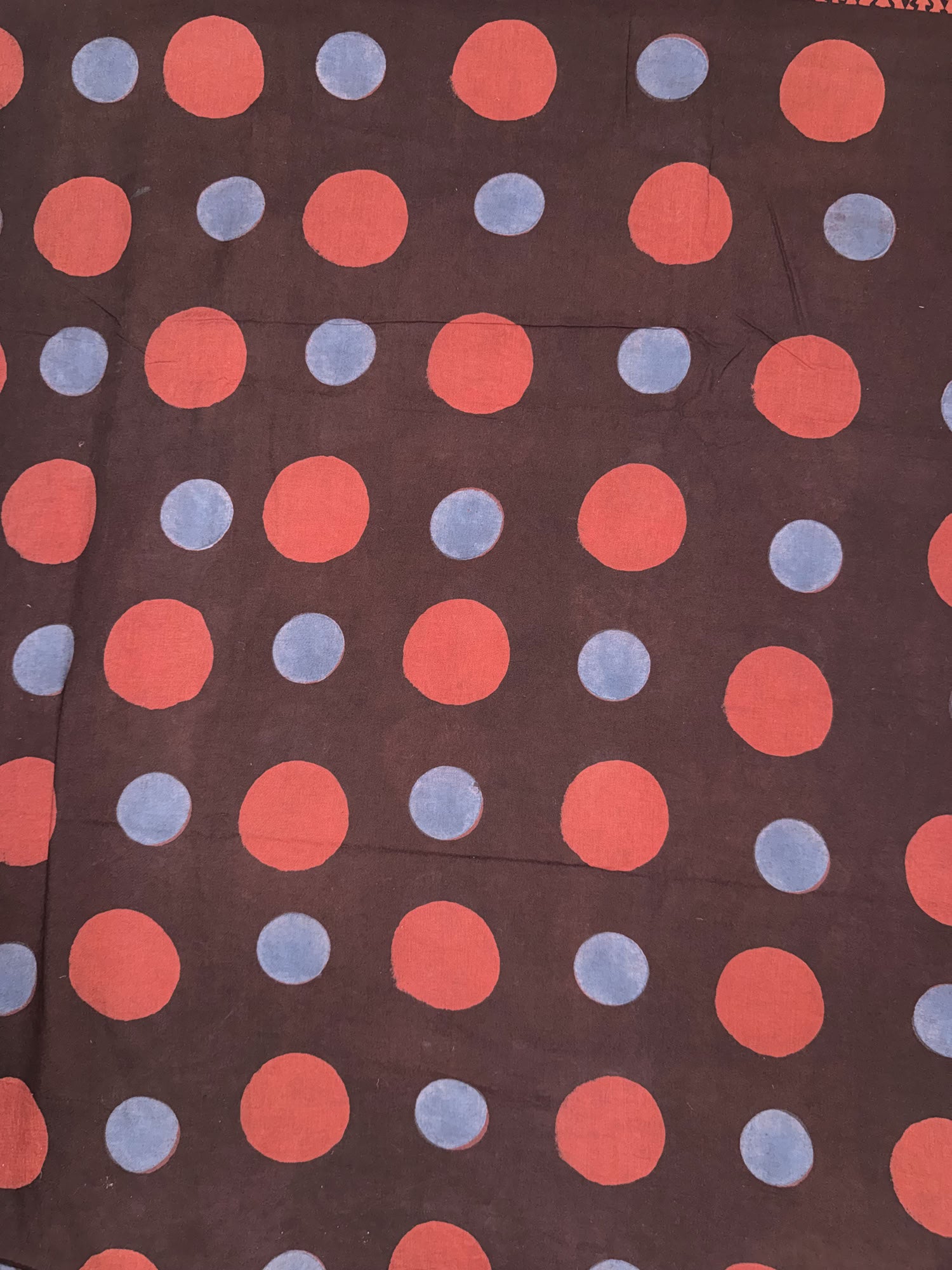 Ajrakh Hand Block Printed Cotton Fabric | Natural Dyes