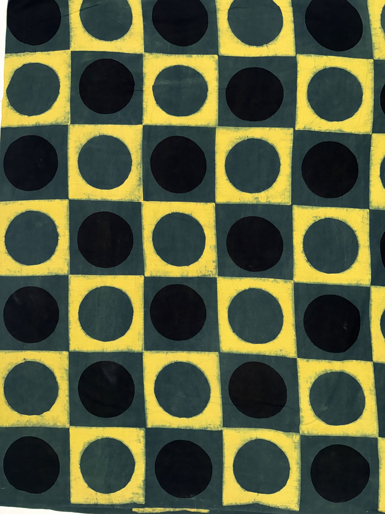 Green Black Ajrakh Hand Block Print Cotton Fabric | Natural Dyes