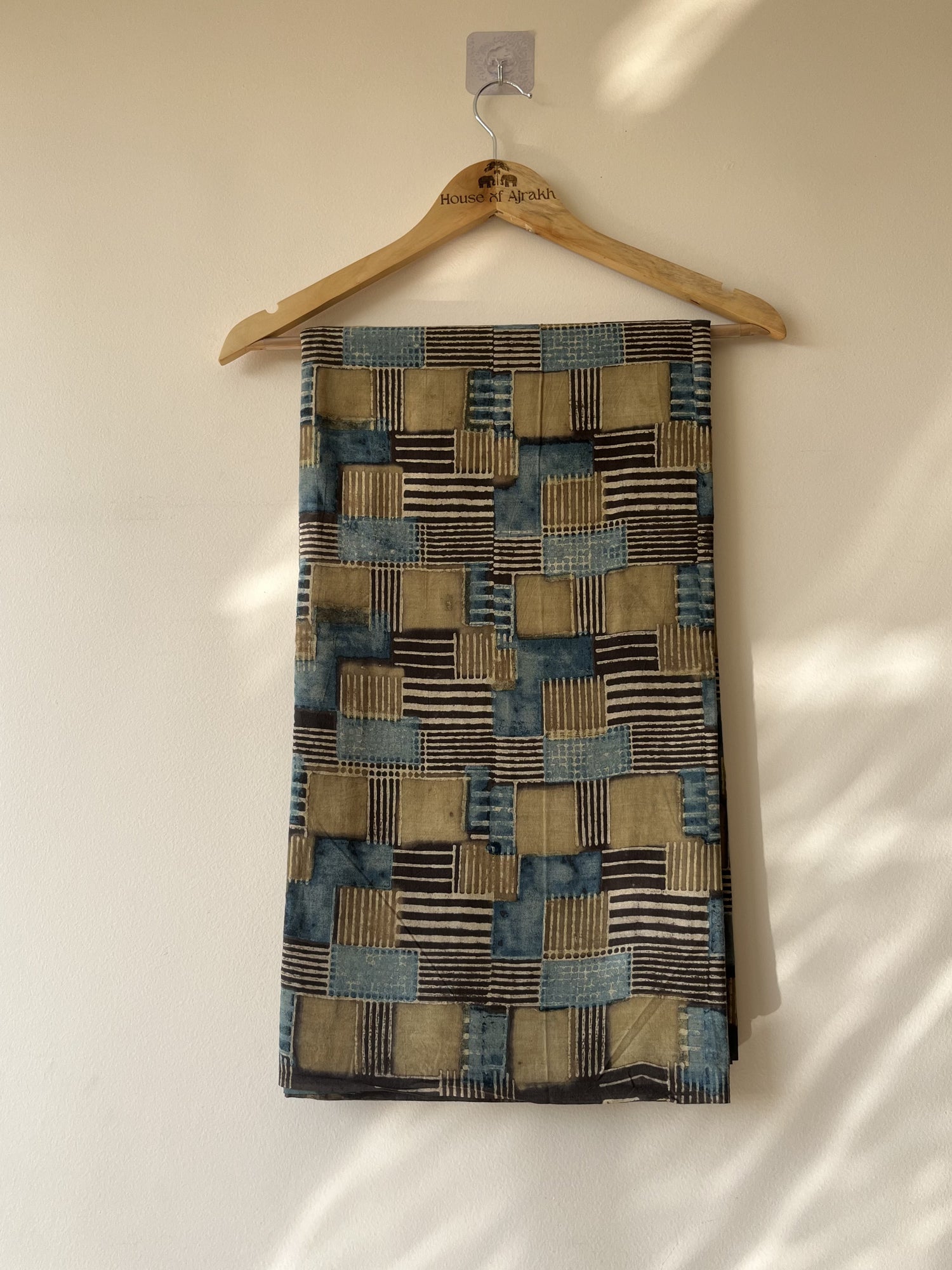 Multicolor Ajrakh Hand Block Print Cotton Fabric | Natural Dyes