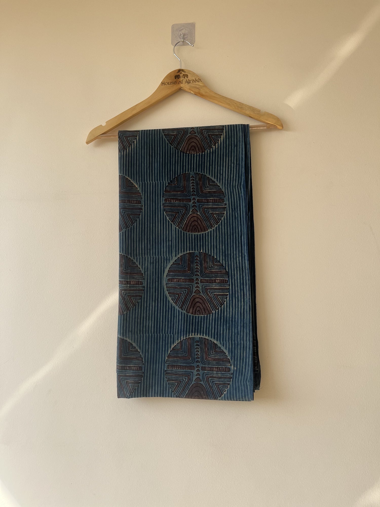 Blue Ajrakh Hand Block Print Cotton Fabric | Natural Dyes