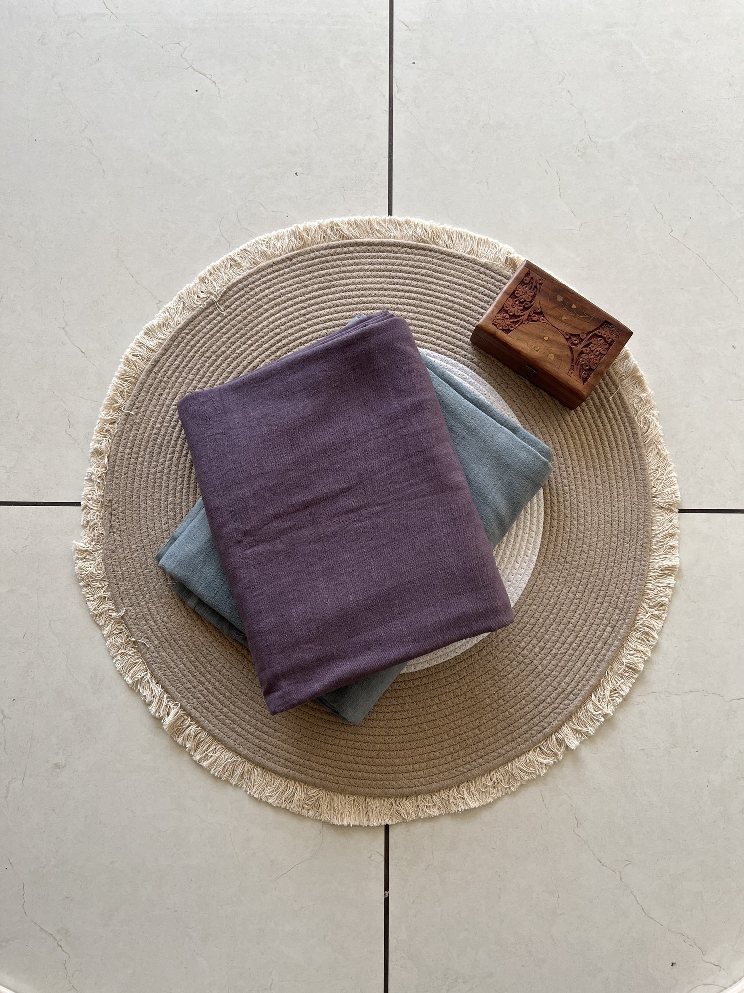 Purple Handwoven Organic Kala Cotton Fabric | Soft & Breathable