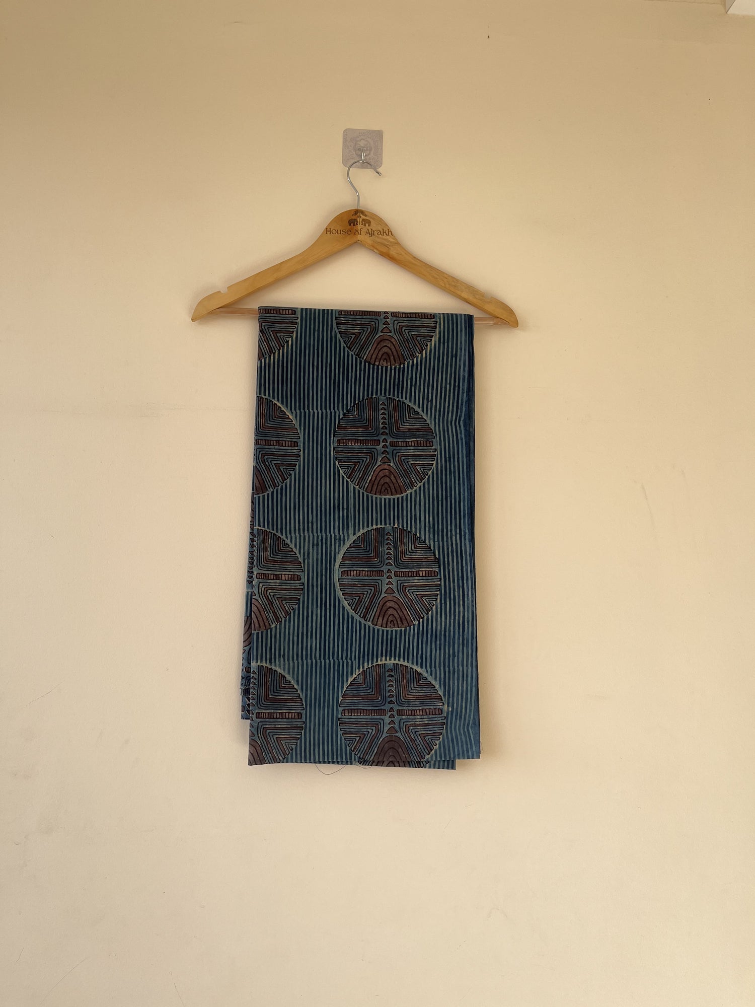 Blue Ajrakh Hand Block Print Cotton Fabric | Natural Dyes