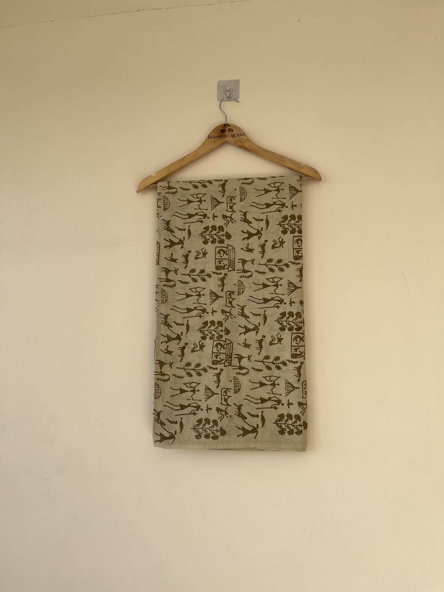 Mustard Ajrakh Hand Block Print Cotton Fabric | Natural Dyes