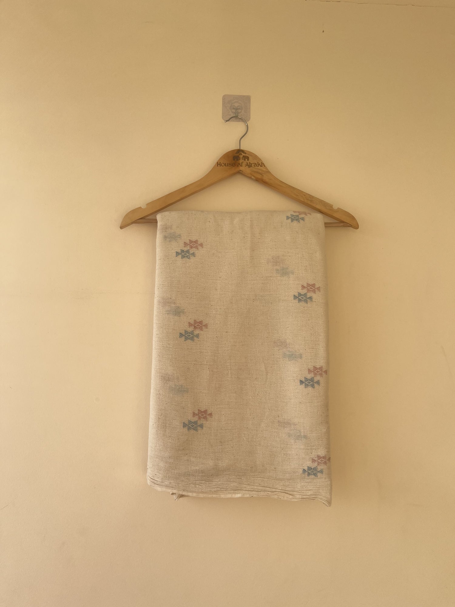 Off-White Chomakh Handwoven Organic Kala Cotton Fabric | Soft & Breathable