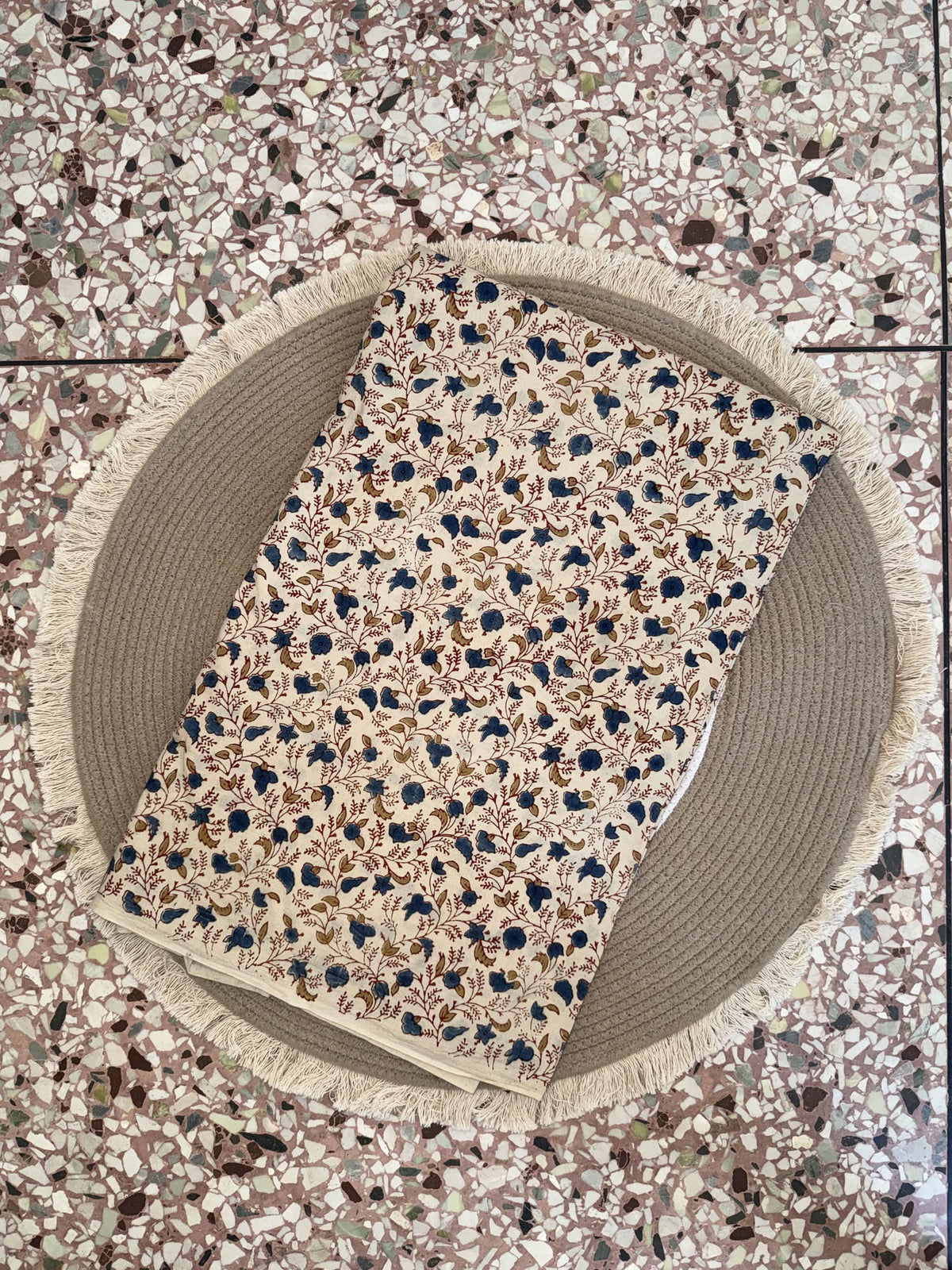 Ajrakh Hand Block Printed Cotton Fabric | Natural Dyes