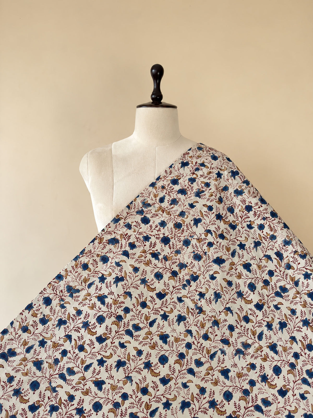 Ajrakh Hand Block Printed Cotton Fabric | Natural Dyes