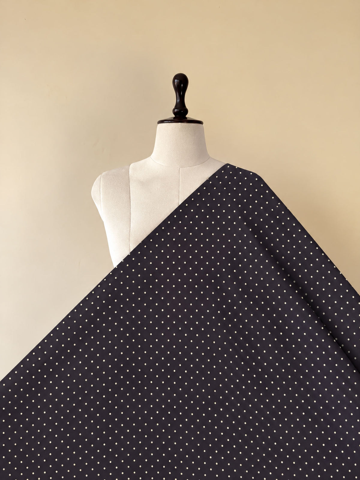 Polka Dot Ajrakh Hand Block Printed Cotton Fabric | Natural Dyes