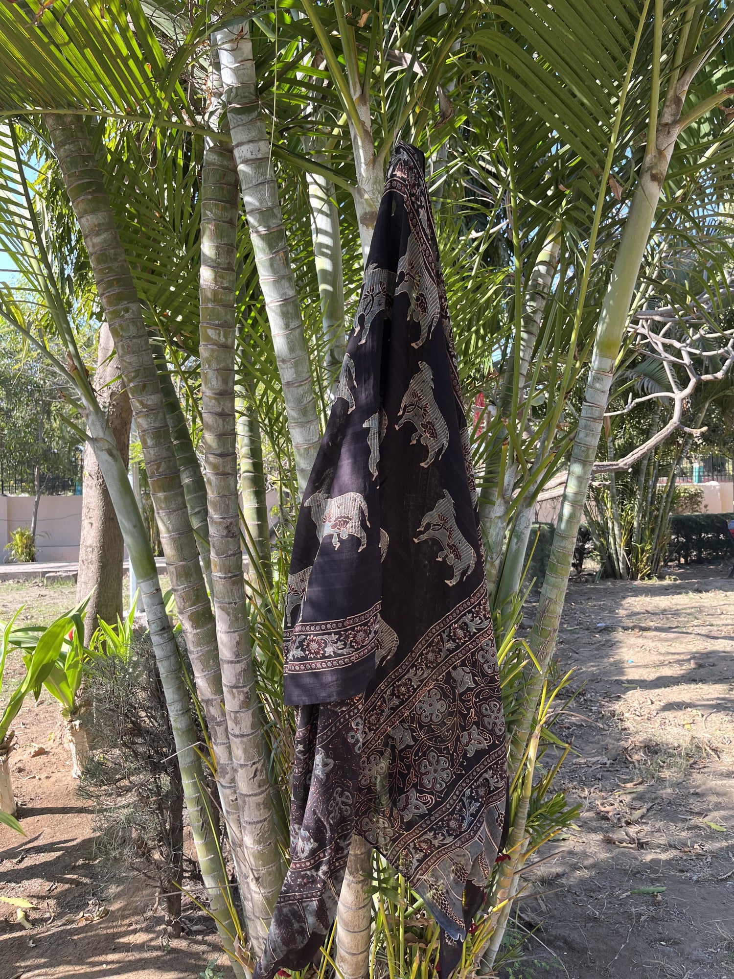 Authentic Ajrakh Hand Block Print Mul Cotton Dupatta | Natural Dyes