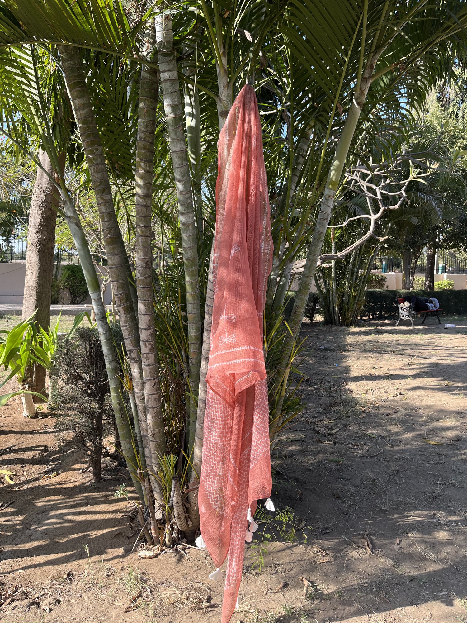 Authentic Ajrakh Hand Block Print Kota Cotton Dupatta | Natural Dyes