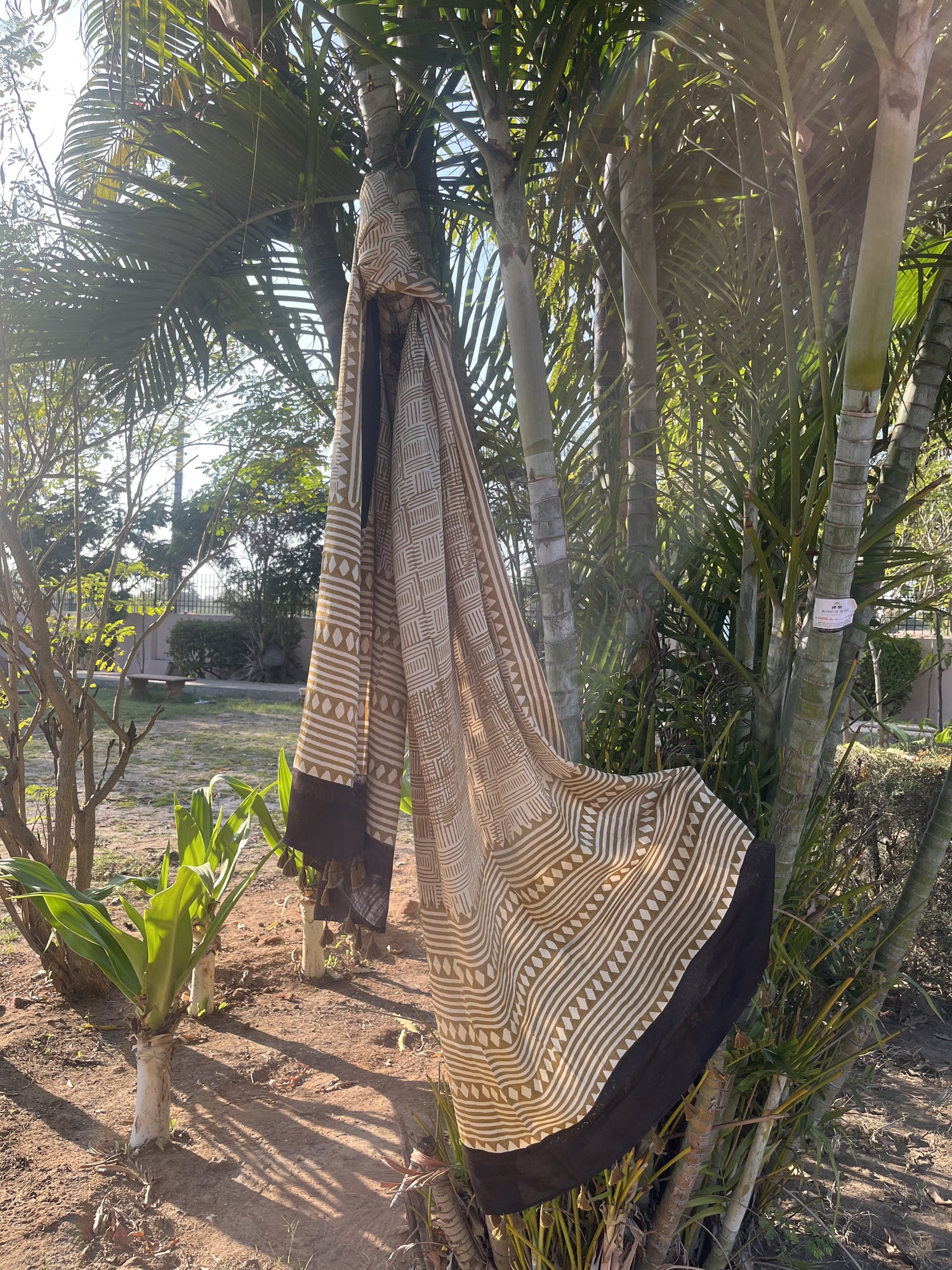 Authentic Ajrakh Hand Block Print Modal Silk Dupatta | Natural Dyes