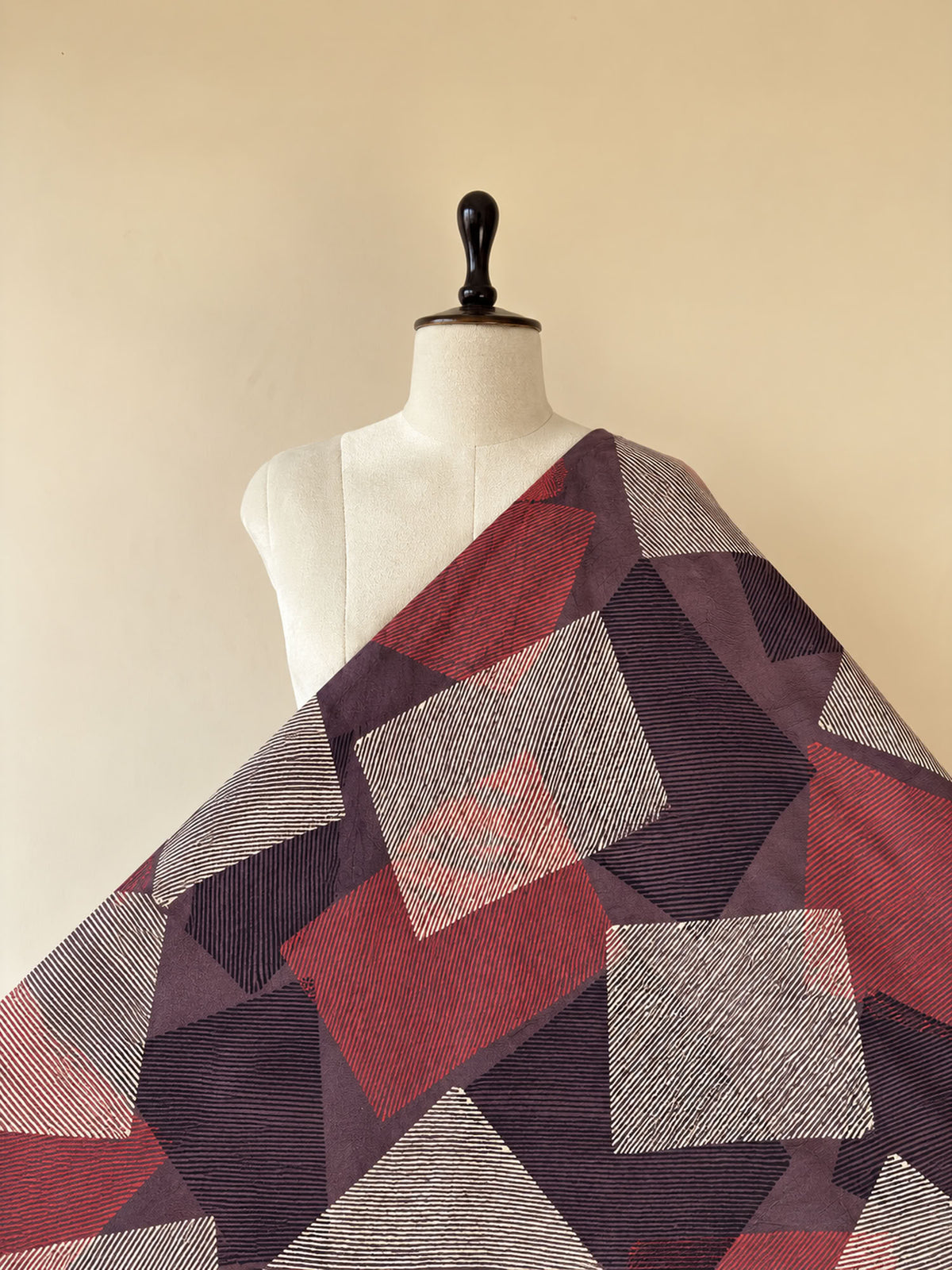 Ajrakh Hand Block Printed Cotton Fabric | Natural Dyes