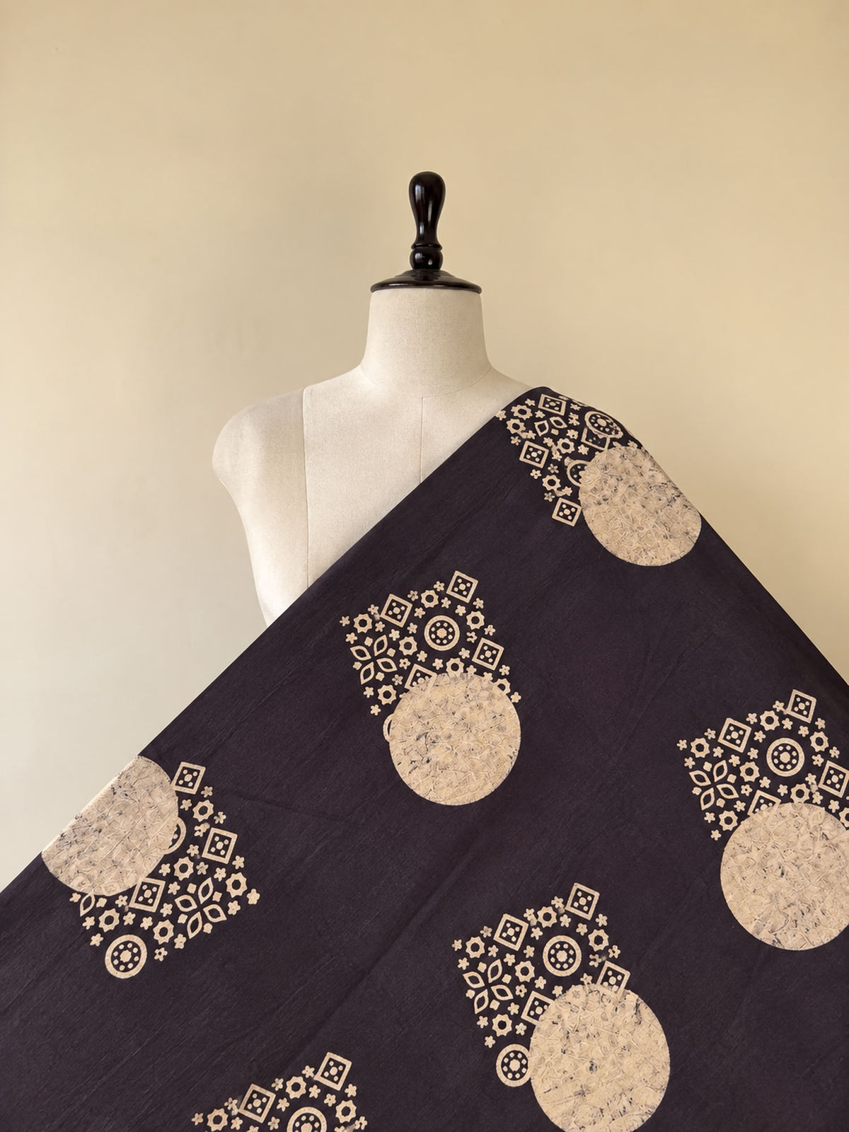 Ajrakh Hand Block Printed Cotton Fabric | Natural Dyes