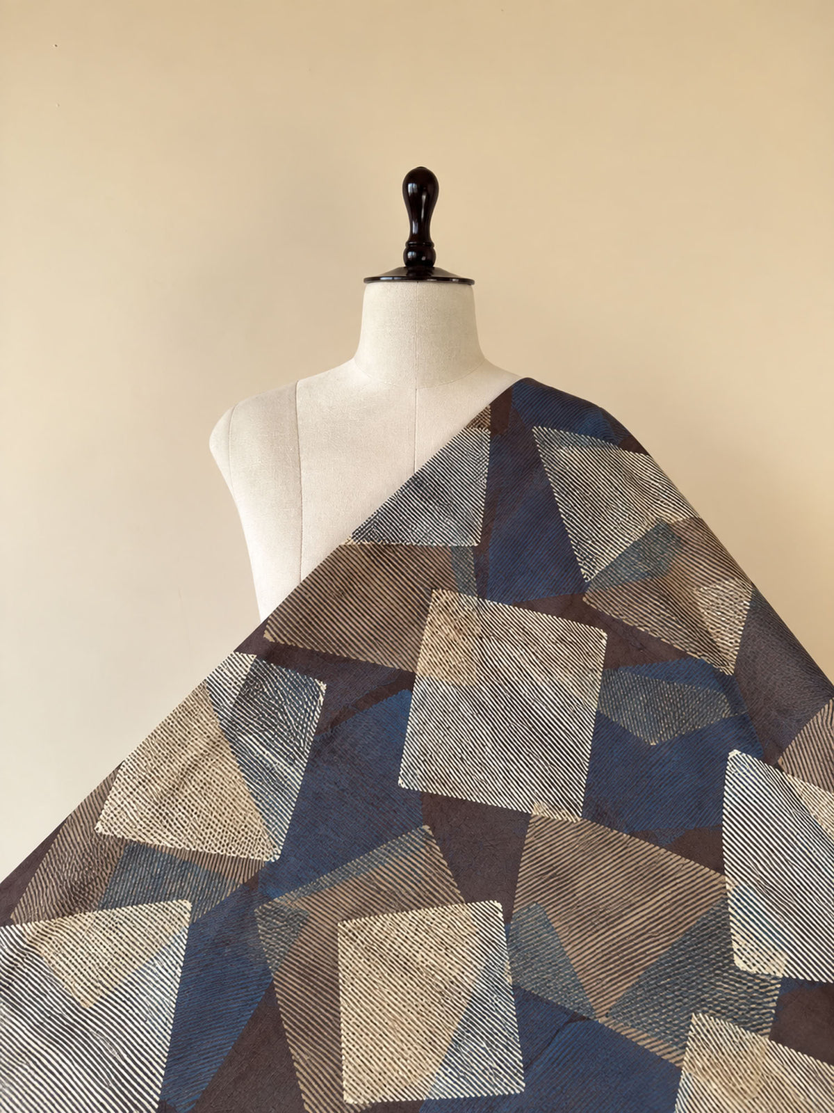Ajrakh Hand Block Printed Cotton Fabric | Natural Dyes
