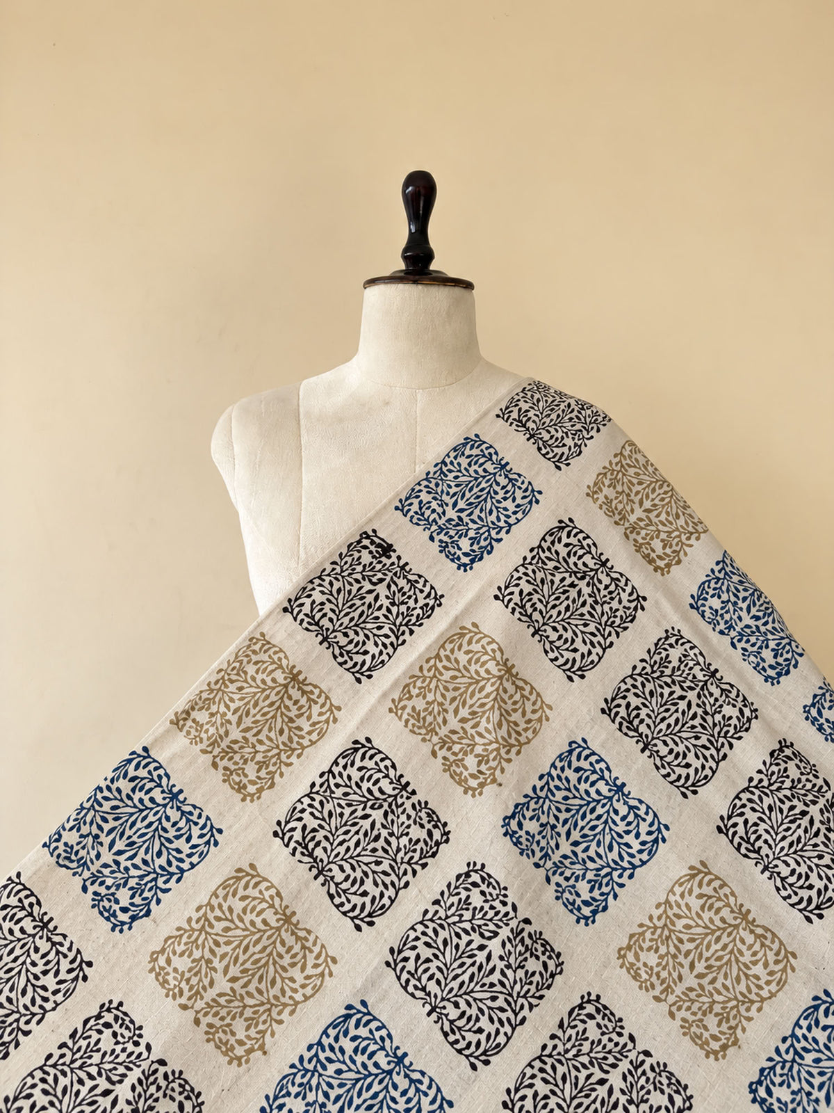 Ajrakh Hand Block Printed Cotton Fabric | Natural Dyes