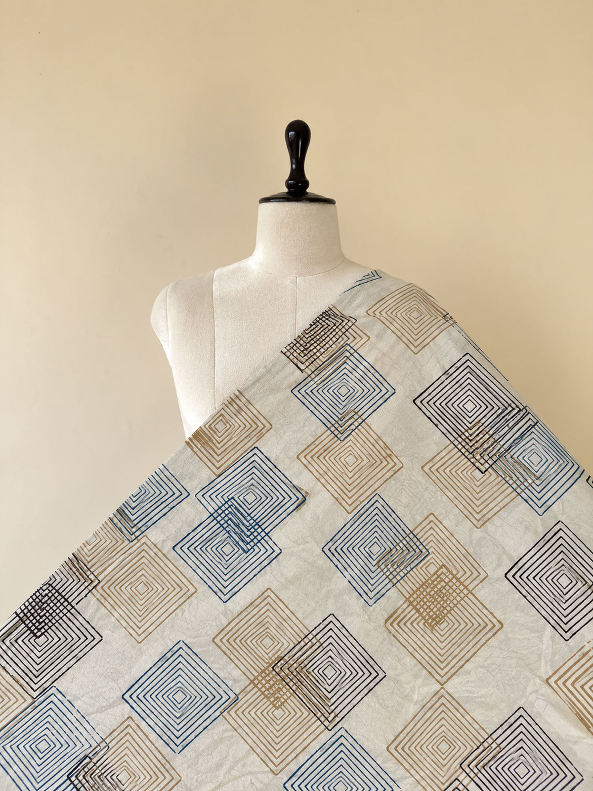 Ajrakh Hand Block Printed Cotton Fabric | Natural Dyes